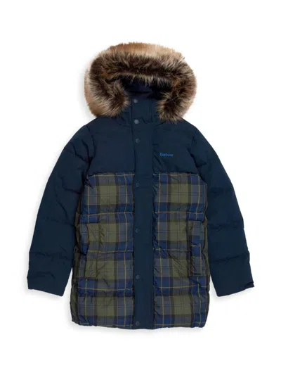 Barbour Kids' Boy's Newland Baffle Quilted Jacket In Navy