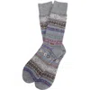 Barbour Boyd Fair Isle Wool Blend Socks In Gray