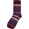 Barbour Boyd Lambswool Blend Socks In Burgundy