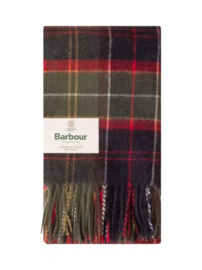 Barbour Brack Patchwork Tartan Scarf In Red Tartan