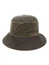 Barbour Brackley Wax Green Bucket Hat In Grey