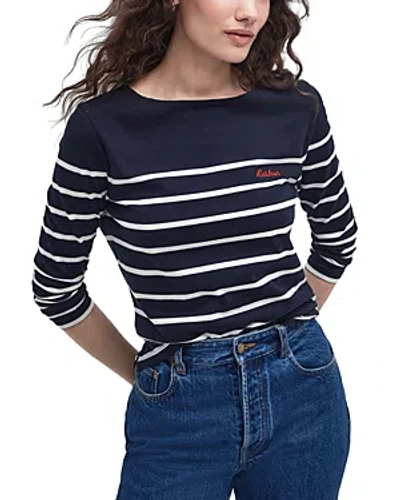 Barbour Bradley Womens Top In Navy/cloud