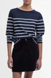 Barbour Bradley Womens Long Sleeve Striped Top In Navy Stripe