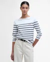 Barbour Bradley Womens Long Sleeve Striped Top In White