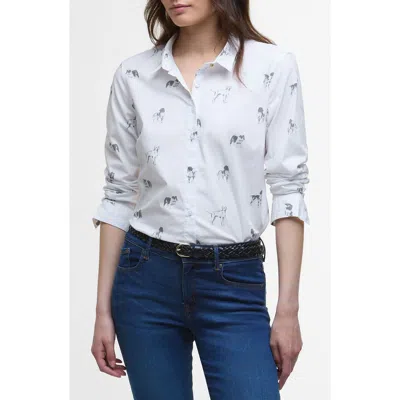 BARBOUR BARBOUR BRAMBLES DOG PRINT COTTON BUTTON-UP SHIRT