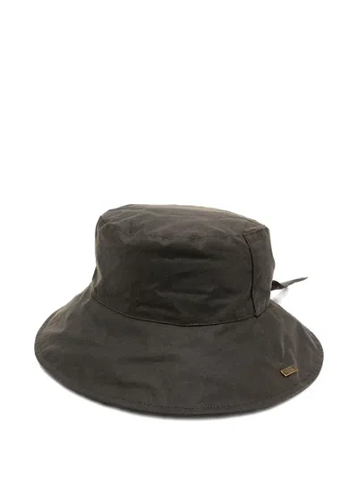 Barbour Brambling Wax Hat In Green