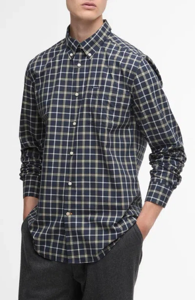 Barbour Bramham Tailored Fit Plaid Cotton Button-down Shirt In Blue