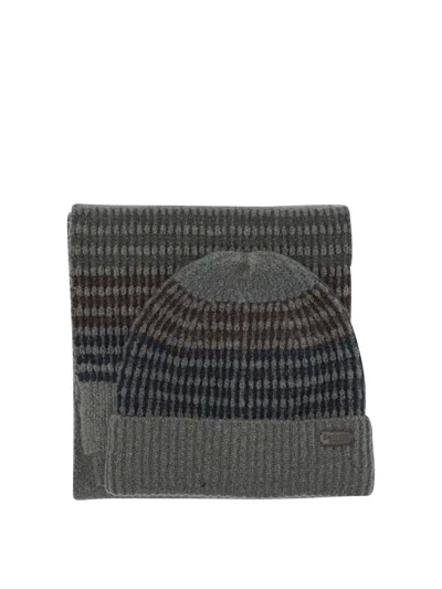 Barbour Branton Beanie & Scarf Set In Metallic