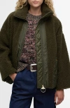 Barbour Brawby High Pile Fleece Jacket In Green