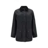 Barbour Breadnell Waxed Jacket In Black