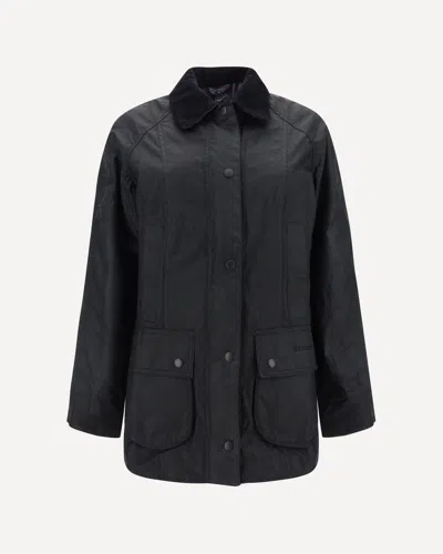 Barbour Breadnell Waxed Jacket In Black