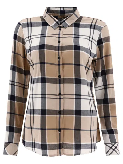 Barbour Bredon Shirts Beige In Brown