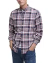 Barbour Bridport Tailored Fit Linen Blend Shirt In Navy