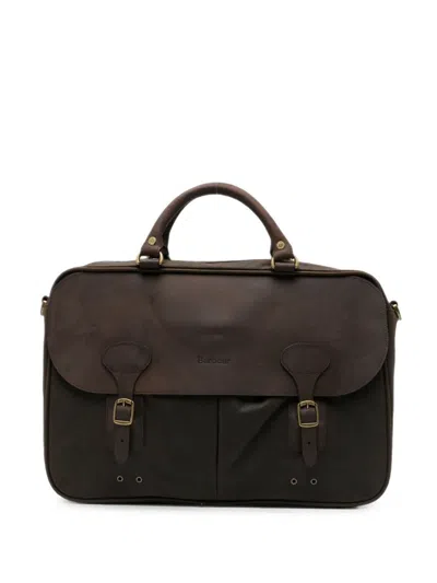 Barbour Briefcase Wax Leather "wax Leather" In Green