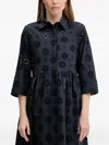 Barbour Broderie-anglaise Midi Shirt Dress In Blue