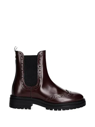 Barbour Brogue-detail Chelsea Boots In Black
