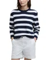 Barbour Bronya Stripe Cotton Blend Sweater In Navy/white Stripe