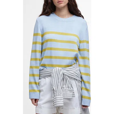 Barbour Bronya Stripe Cotton Blend Sweater In Breeze Blue