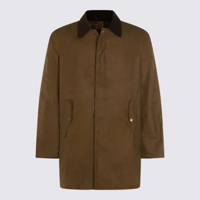 BARBOUR BROWN COTTON WAX TRENCH COAT