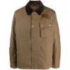 Barbour Workers Wax Jacket With Classic Collar In Brown