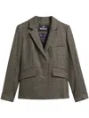 Barbour Browning Check-pattern Notched-lapel Jacket In Gray