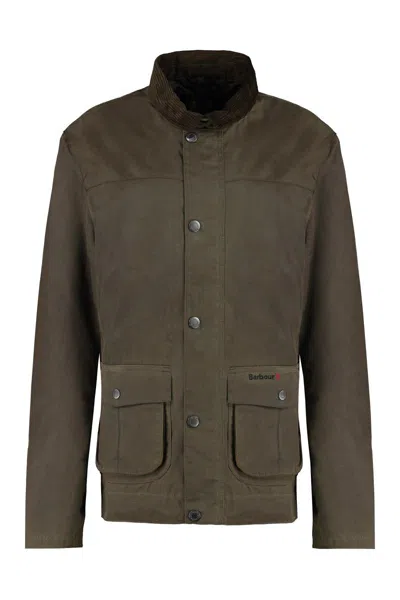 Barbour Brunden Waxed Cotton Jacket In Green