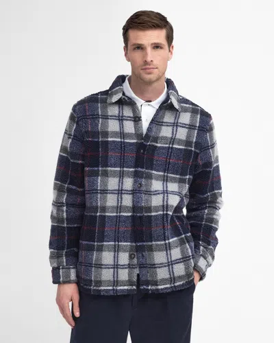 Barbour Bryson Mens Fleece Overshirt In Blue