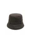 Barbour Buckle-detail Waxed Bucket Hat In Black