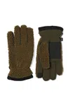 Barbour Buckle Fleece Gloves In Brown