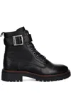 Barbour Buckle Lace-up Boots In Black