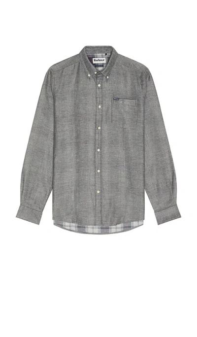 Barbour Buckley Tailored Herringbone Shirt In Grey Marl