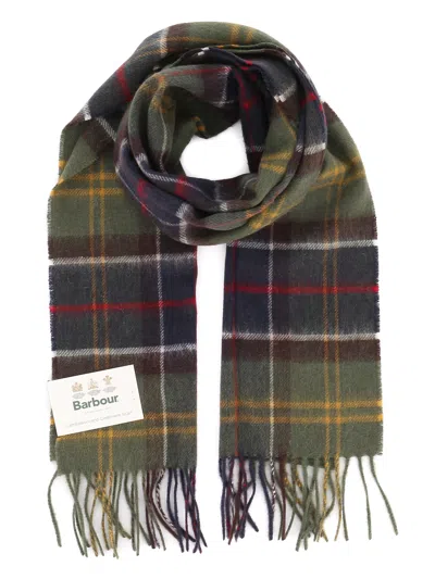 Barbour Tartan Wool And Cashmere Scarf In Green