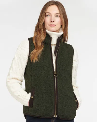Barbour Burford Womens Fleece Gilet In Green