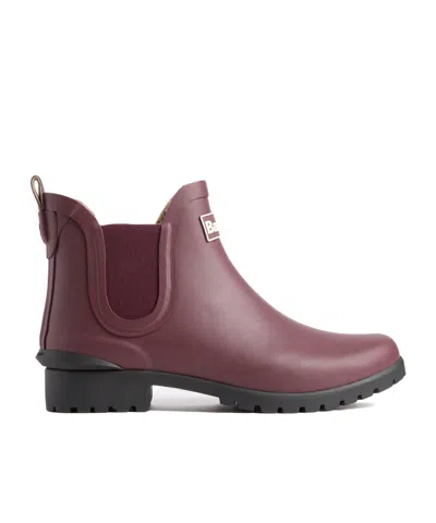 Barbour Burgundy Side Elastic Short Rain Boot