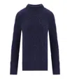 Barbour Burne Roll Blue Turtleneck Sweater In Blue