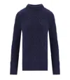 Barbour Burne Roll Blue Turtleneck Sweater