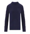 Barbour Burne Roll Blue Turtleneck Sweater In Blue