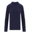 Barbour Burne Roll Blue Turtleneck Sweater In Blue