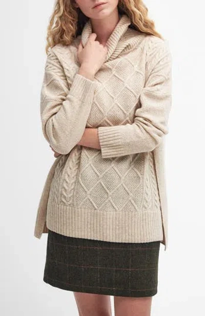 Barbour Burne Wool Blend Turtleneck Sweater In Neutral