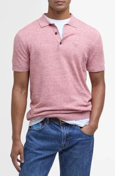 Barbour Buston Cotton & Linen Polo In Pink