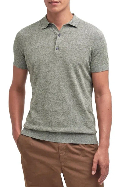 Barbour Buston Short Sleeve Knit Polo Shirt In Dusty Green