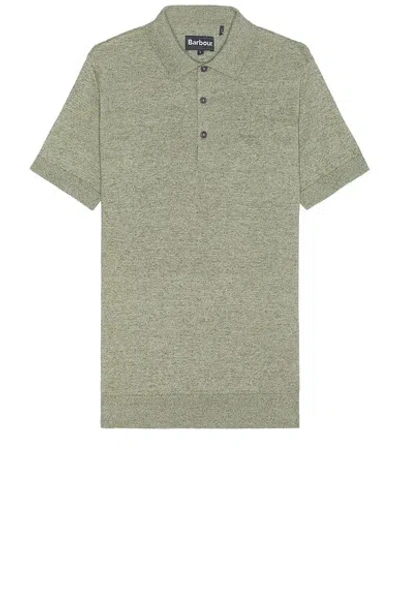 Barbour Buston Knit Polo In Dusty Green