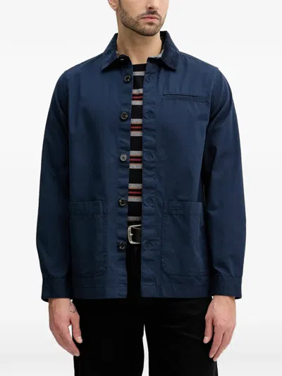 Barbour Button Corduroy Collar Jacket In Blue