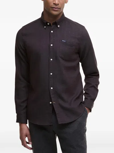 Barbour Button Patch Shirt In Brown