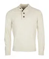 Barbour High-neck Half Buttoned Knit Jumper In White