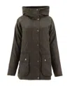 Barbour Button-up Hooded Jacket In Black