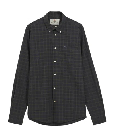 Barbour Buttondown Micro Check Long Sleeve Shirt In Black
