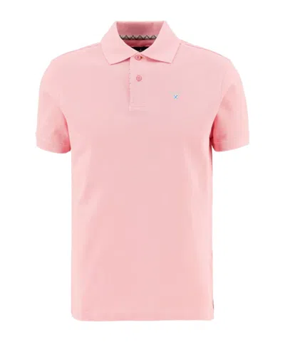 Barbour Button-down Short-sleeved Polo Shirt In Pink