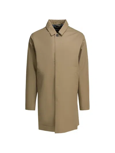 Barbour Buttoned Coat In Brown