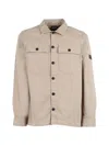 Barbour Buttoned Flap-pocket Overshirt In Neutral